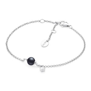 Bratara argint cu perla naturala neagra si piatra DiAmanti SK22243B_B-G (Argint 925‰ 1,7 g.)
